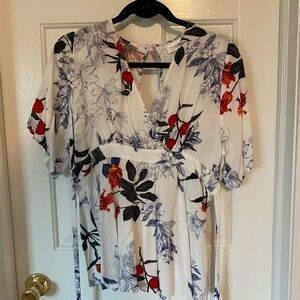 Motherhood Maternity Floral Asian Inspired Blouse